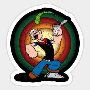 Journey to Spinach Island Join Popeyes, Olive Oyl, and Friends on Their Whimsical Adventures with this Cartoon Sticker